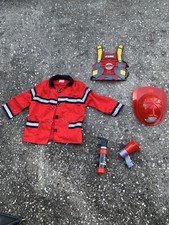 2017 FAO Schwarz Firefighter Costume Imaginarium Hat/Accessories Bundle Age 3-6