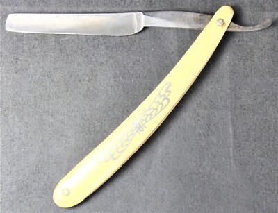 Straight Razor w/ Fancy Inlaid Butterfly Dragonfly or Moth Scales - Vintage
