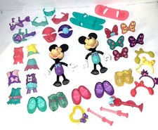 Huge 35 Toy Lot Mini Mouse Bowtique Snap N Style Dolls Clothes Dress Shoes Bows