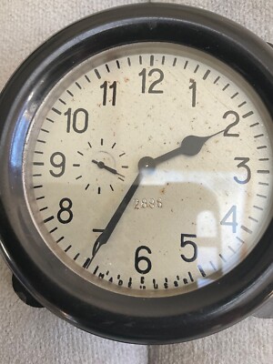 Soviet Military 15 jewels black cased Tank Clock 343 4-55--runs & hard ...