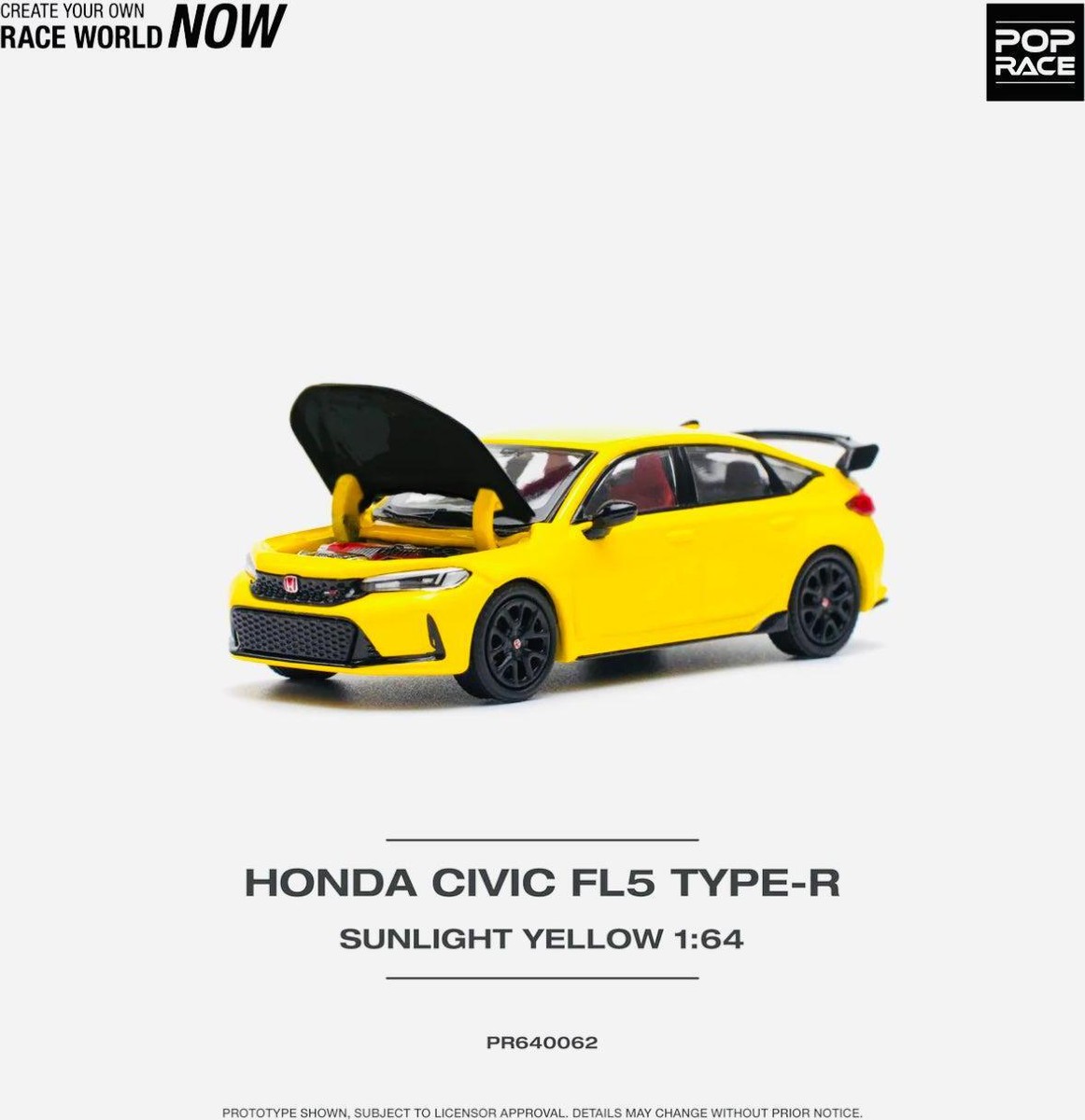 yoshi studio 1/64　HONDA CIVIC Type-R FL5 1/64 Honda Civic Type R FL5 (Sonic Gray) 2023 Diecast Model