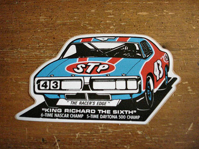 Vintage STP Sticker Featuring Richard Petty ''King Richard the Sixth''