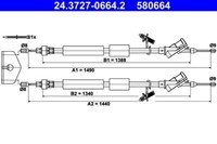 ATE 24.3727-0664.2 Seilzug, Feststellbremse FüR Ford