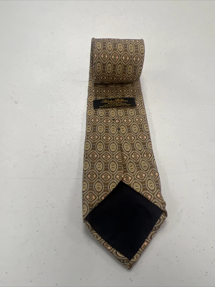 Corbata Brooks Brothers EE. UU. Para hombres Beige Geométrica Seda $138 Foto 2 de 4