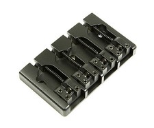 Hipshot A Style 4 String Bass Bridge Aluminum, Black, Retrofits 5 Hole Fender