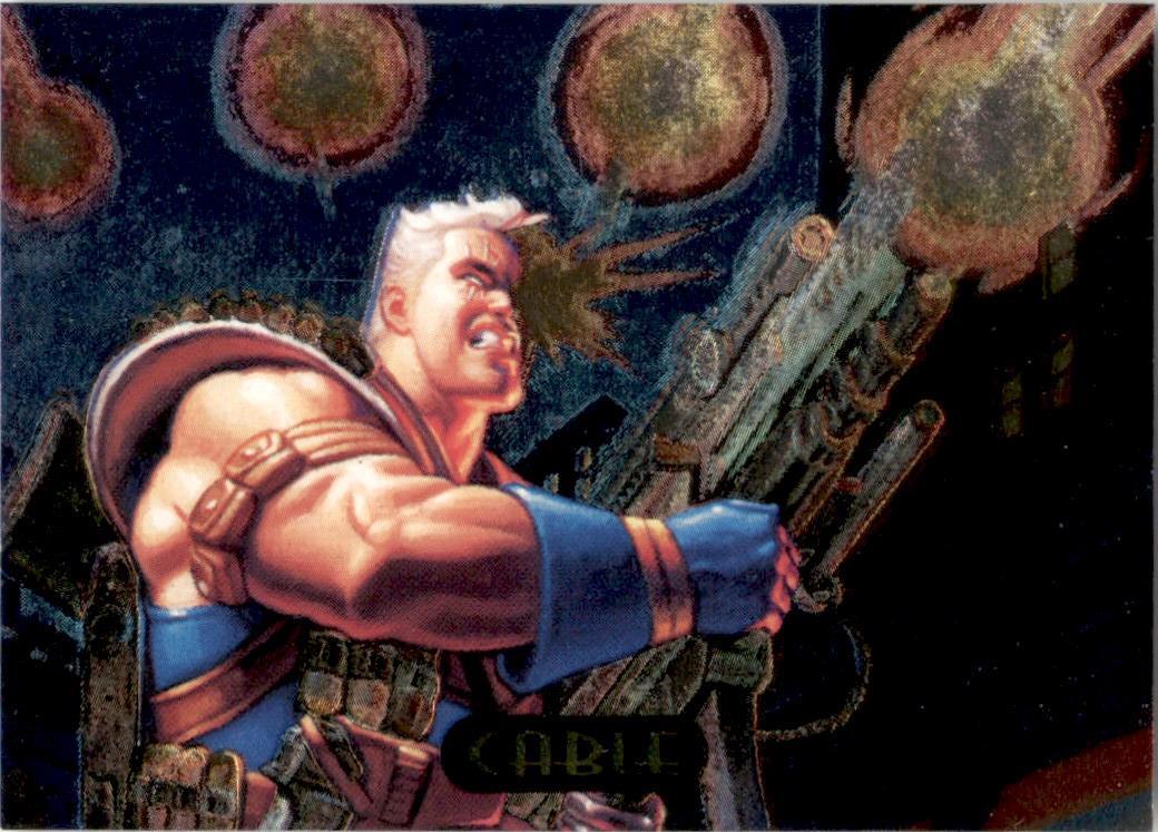 1994 Fleer Marvel Masterpieces Hildebrandt Brothers PowerBlast #3 Cable