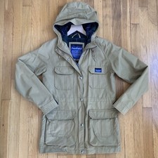 Madewell X Penfield Kasson Flannel Lined Hooded Jacket In Khaki Tan Size Xs