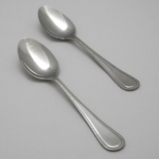 BEAD Design George Butler France Stainless Steel Cutlery Pair of Table Spoons