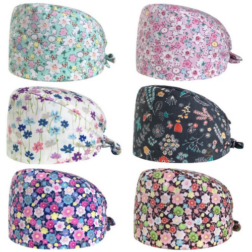 Surgical Scrub Cap Hat With Buttons Ear 
