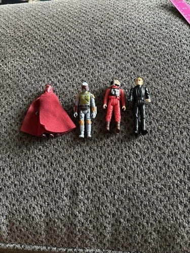 Vtg 70s 4 Star Wars ROTJ Luke, Pilot, Guard & Boba Fett EUC Kenner Taiwan Clean