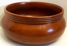 LARGE CHERRY BOWL 9x4" TURNED BY MYSELF IN 1985; BEAUTIFUL REDDISH-BROWN PATINA