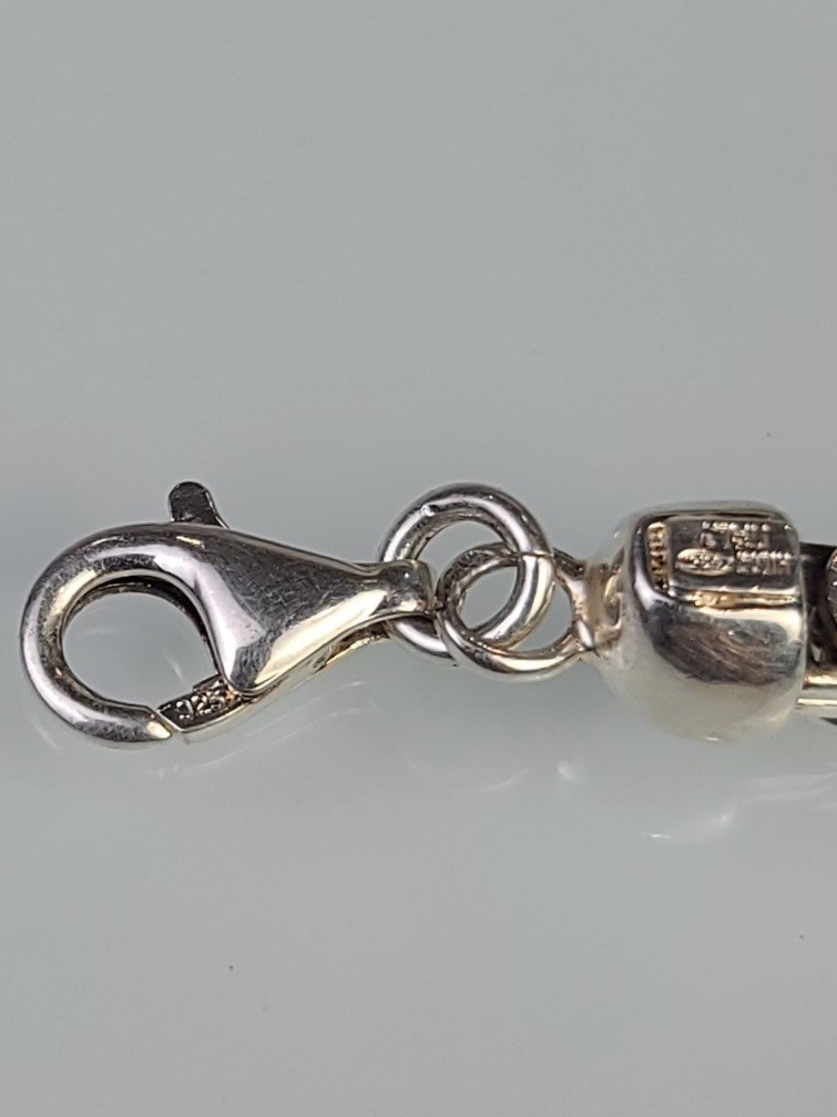 Sterling 925 Solid Silver Byzantine Chain 5mm Bra… - image 14