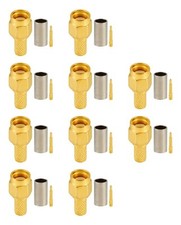 10 PCS SMA Connectors SMA Male Crimp Connector for RG58 RG142 RG400 LMR195 RF...