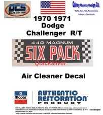 1970 71 Dodge Challenger Rt 440 Six Pack Air Cleaner Decal New Mopar Usa 1970 71 Dodge Challenger Rt 440 Six Pack Air Cleaner Decal New Mopar Usa