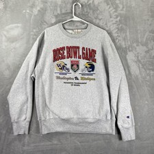 VTG Champion Reverse Weave Warm Up Sweater men's Medium Rose Bowl 1992 Football