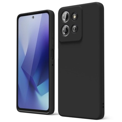 Moto G Power 2025 2026 Case Liquid Silicone Slim Grip Soft Rubber Matte Black