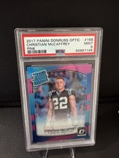 Christian McCaffrey RC 2017 Panini Donruss Optic Pink Carolina Panthers PSA 9