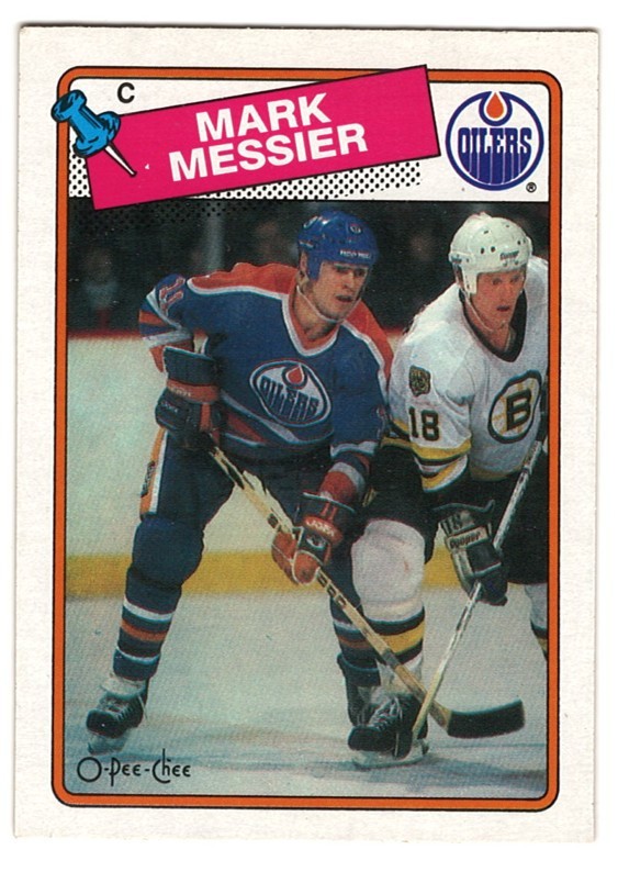 1988-89 O-PEE-CHEE # 93 MARK MESSIER OILERS OPC HOCKEY-  NICE AND NO CREASES !!!