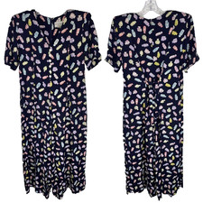 Vintage E.D Michaels By Melanie Drucker Perfume Bottle Navy Blue Dress Size 10