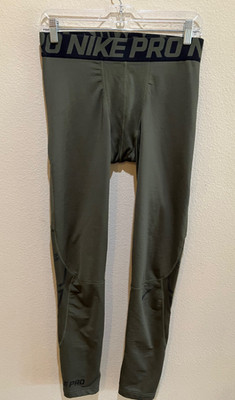 Nike Pro Compression Tights Olive Green Dri-FIT Athletic Base Layer L