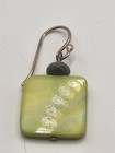 925 Sterling Silver Green Mother of Pearl Shell Square Dangle Drop Earrings — photo 4