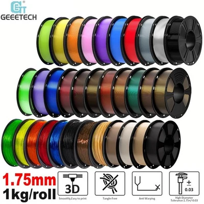 【Acheter 10 Payer 5】 Geeetech Silk PLA PETG TPU ASA 3D Filament 1KG / Roll - Photo 1/4