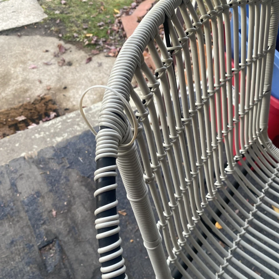 复古中世纪现代柳条藤铁环碟椅左一! — 第 2/4 张图片