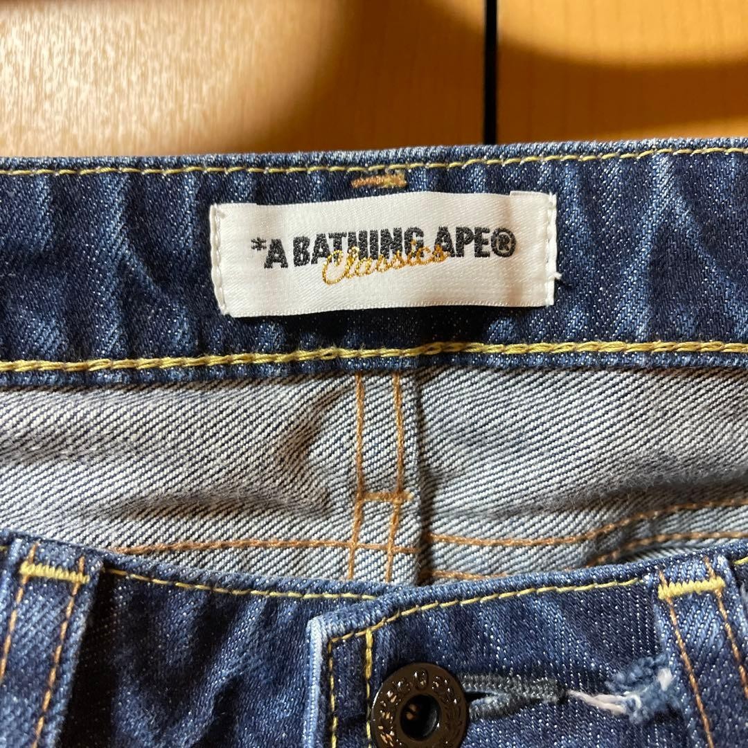 A Bathing Ape Straight Denim Pants Jeans Blue Navy SW 70cm Inseam 66cm BA0226217 thumbnail 11