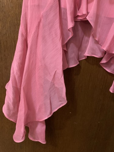 CeCe New Womens $139 Chiffon 2Pc Belted Shift Ruffle Midi Dress 4 Small Pink NWT - Picture 11 of 23