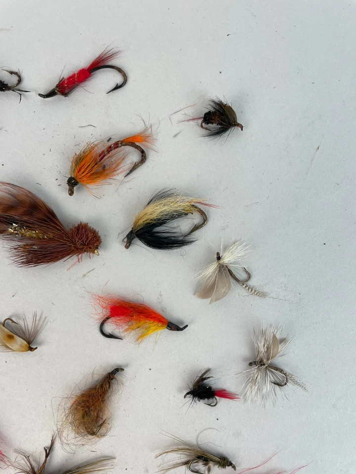 Lote Pesca con Mosca - 29 Moscas Húmedas Vintage Años 50-70 EE. UU., L1 Foto 3 de 4
