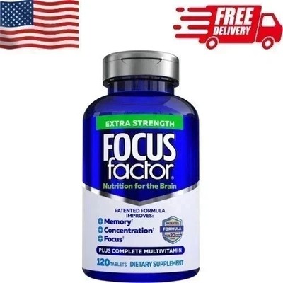 Focus Factor Adults Extra Strength- Brain Supplement for Memory - 120 Tablets