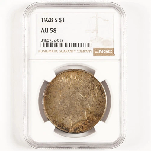 1928-S Key Date Peace Dollar $1 AU58 NGC 31331