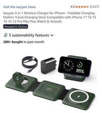 3 in 1 Wireless Charger for iPhone - Foldable Charging Station Travel