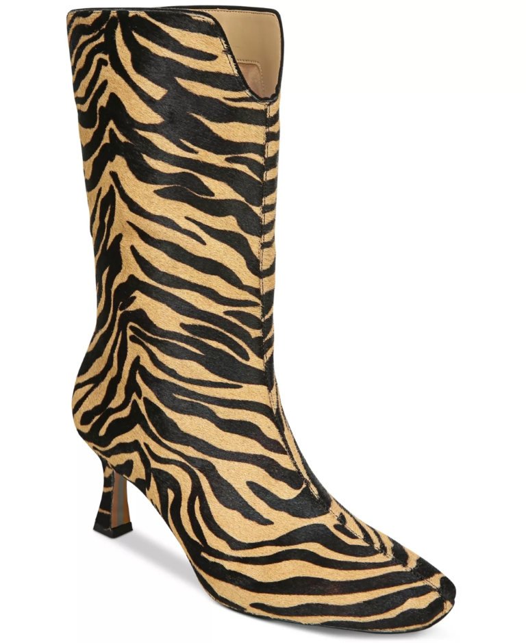 Sam Edelman Women's Lolita nude/black tiger Mid-Shaft Boot 5M
