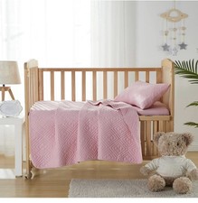 Toddler Bedding Set - 3 Piece Bedspread Coverlet Set - Ultra Soft - baby pink