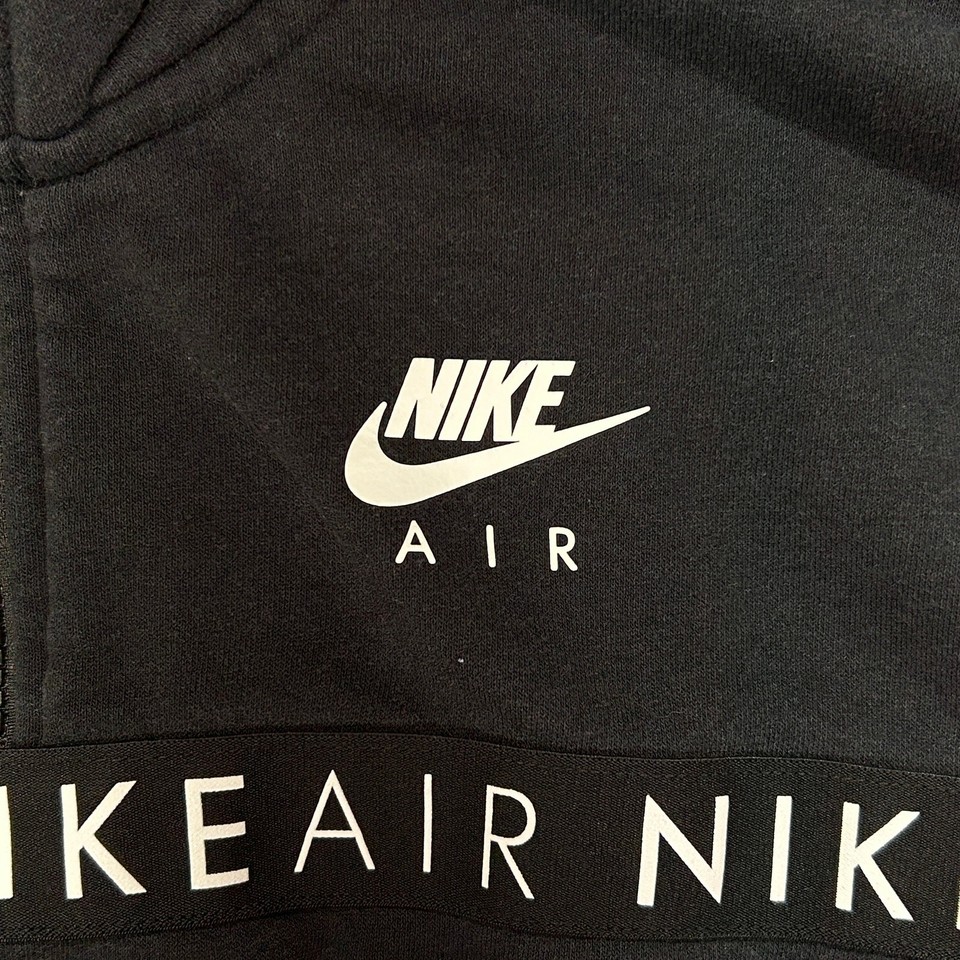 Nike Air black athletic streetwear 1/4 zip cropped sweatshirt womens ...