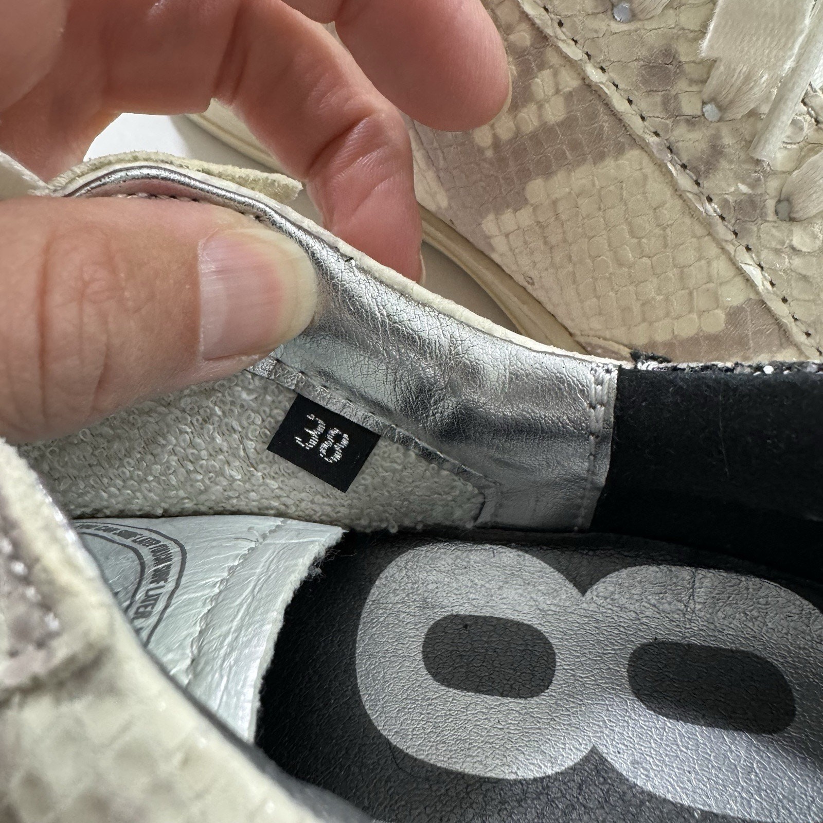 P448 John Python Glitter Sneaker Shoes Size 37 US… - image 7