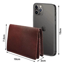 ABYS Genuine Leather RFID Protected Dark Brown Credit Card Holder