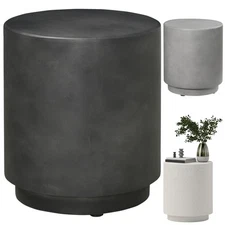 HOMCOM Lightweight Concrete Accent Table for Indoor Outdoor