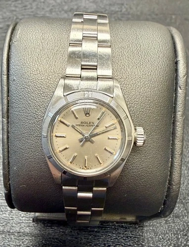 Vintage 1975 Rolex Oyster Perpetual Steel Ref 6723 26mm Ladies Watch