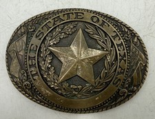 TEXAS SOLID BRASS BELT BUCKLE TONY LAMA COLLECTION STATE SERIES STAR (CP2020672)