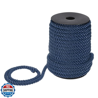 M METERXITY 22 Yards Twisted Rope Trim, 8mm/0.31'' Upper Cyan Soft Polyester T