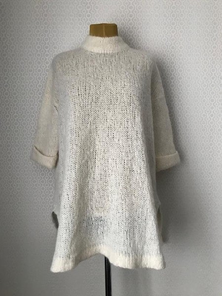 Women American Vintage Sweater White Wool 36