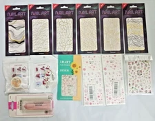 Nail Art. Stickers, charms, gems, metalic, shiny, finger nail art.+ cuticle oil