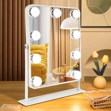 Vanity Mirror with Lights,Lighted Makeup Mirror with 9 LED Bulbs, Light up Makeu