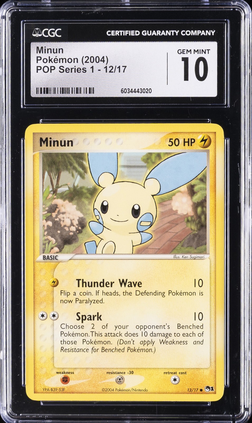 2004 POKEMON POP SERIES 1 #12 MINUN CGC 10 GEM MINT