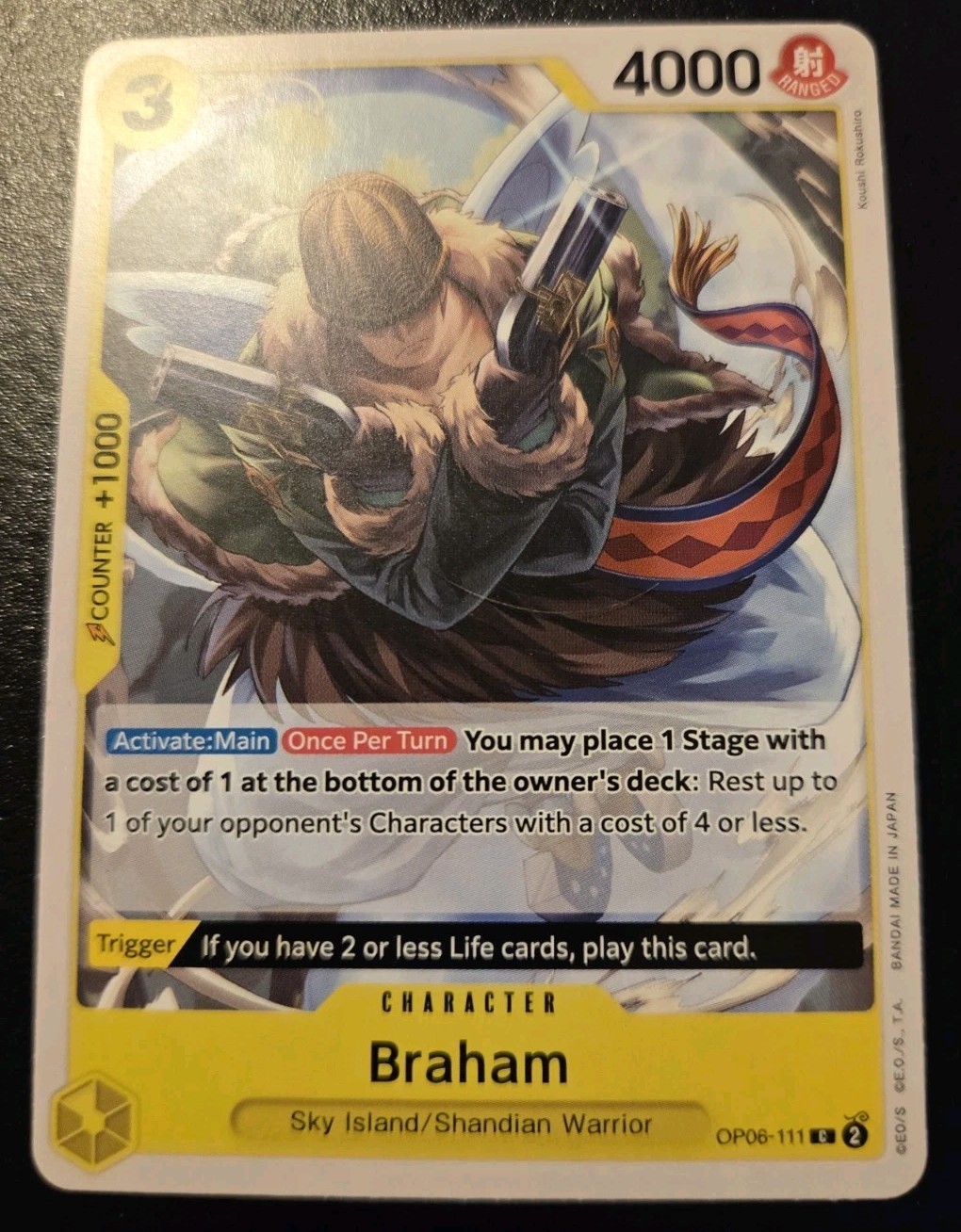 Braham OP06-111 Common Wings Of The Captain One Piece Card Game
