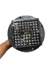 Round Gray PVC Shower Drain with 4-3/16 in. Square Screw-In Chrome Drain Cover