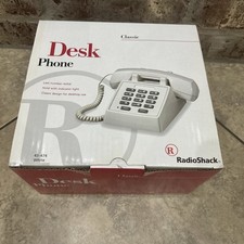 Vintage Radio Shack Classic Desk Phone White 43-474 Open Box