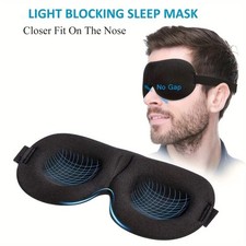 1pc Unisex Sleep Mask, 3D Light Blocking Eye Mask, Comfortable Polyester, Ideal